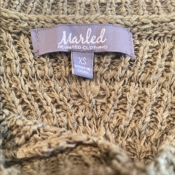 Marled Reunited Clothing Olive Green Sleeveless Sweater Top Size XS - Picture 5 of 6
